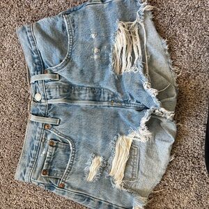 Levi's Light Blue Distressed Jean Shorts